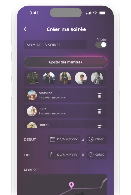 Apercu arriere du projet Night Party