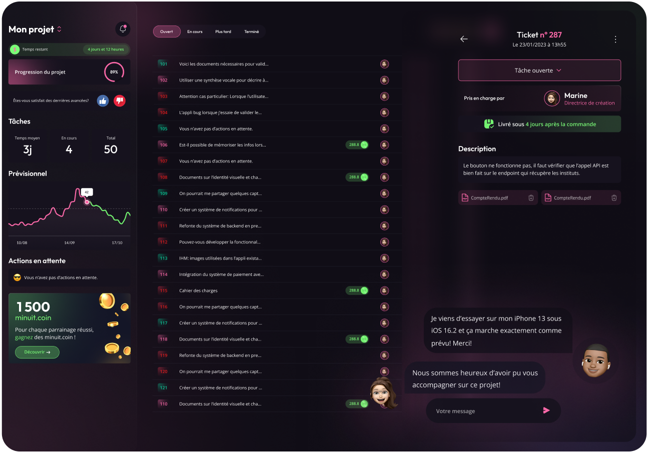 Ecran chat projet